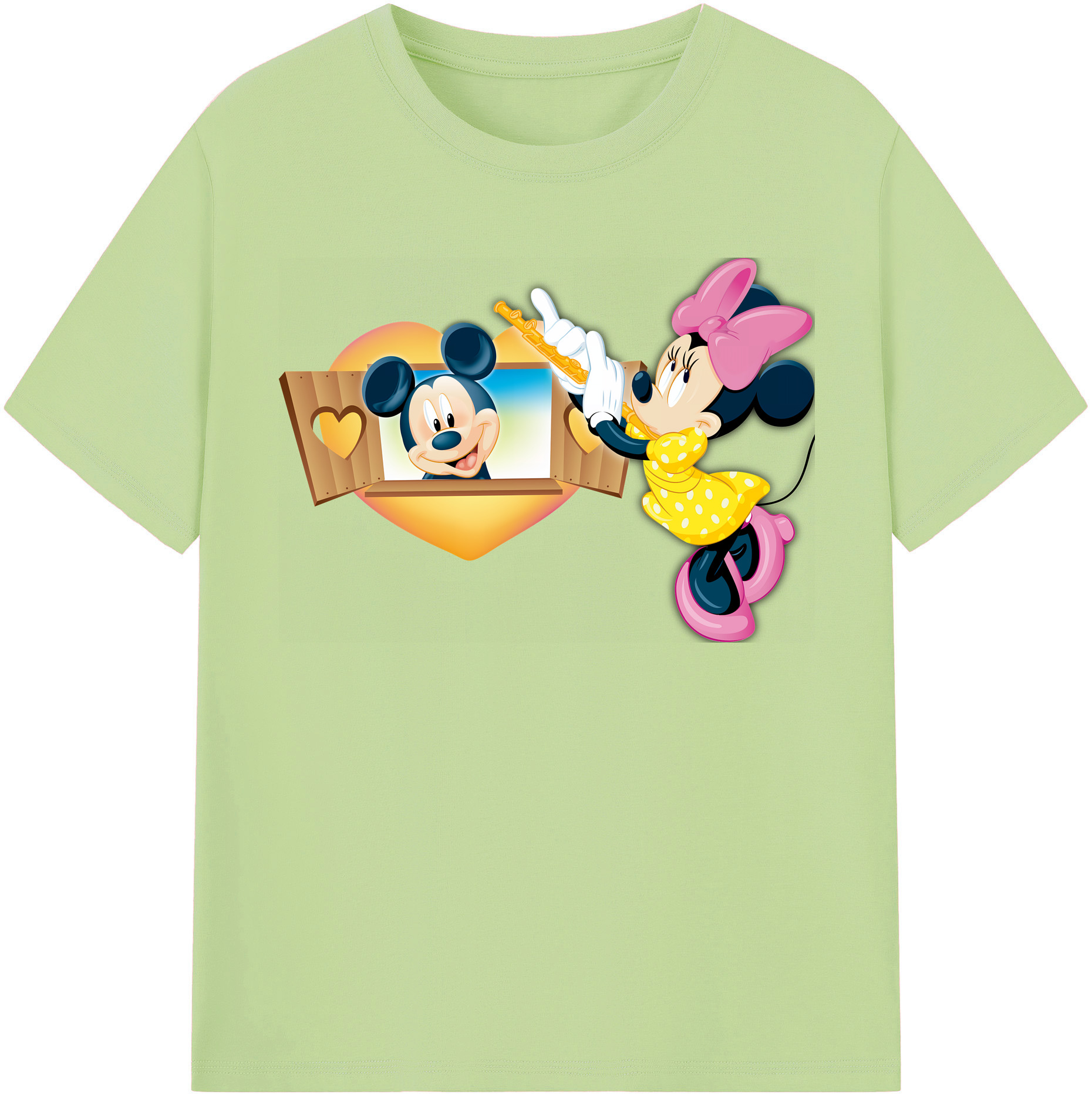 （画像用） ミッキーマウス Mickey Mouse 綿100％半袖Tシャツ（フロントプリント）